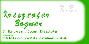 krisztofer bogner business card